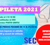 COMUNICADO SOBRE EL BENEFICIO DE PILETA TEMPORADA 2020-2021