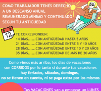 Informacin sobre el perodo de vacaciones